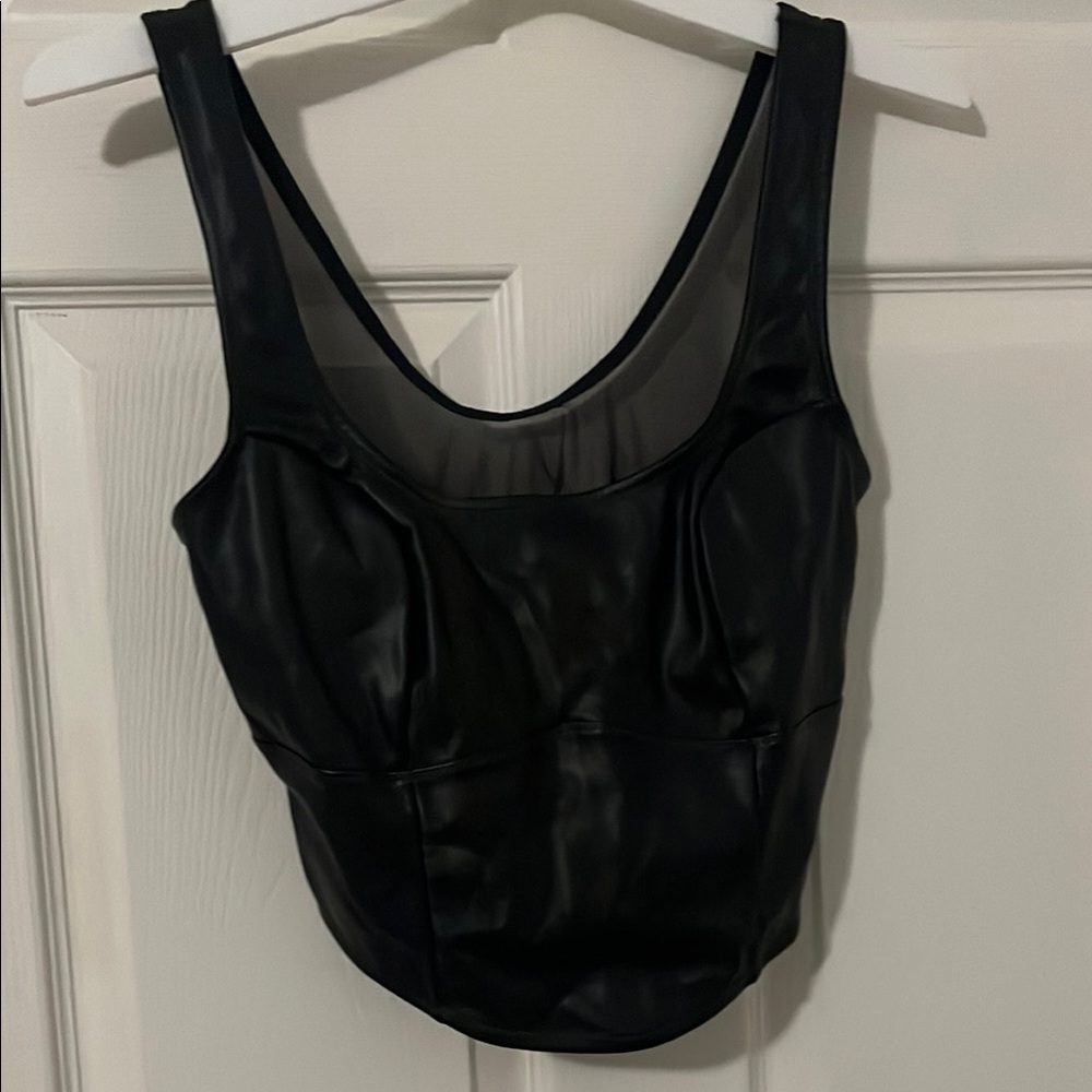 Colsie Black Sleeveless Bustier Crop Top